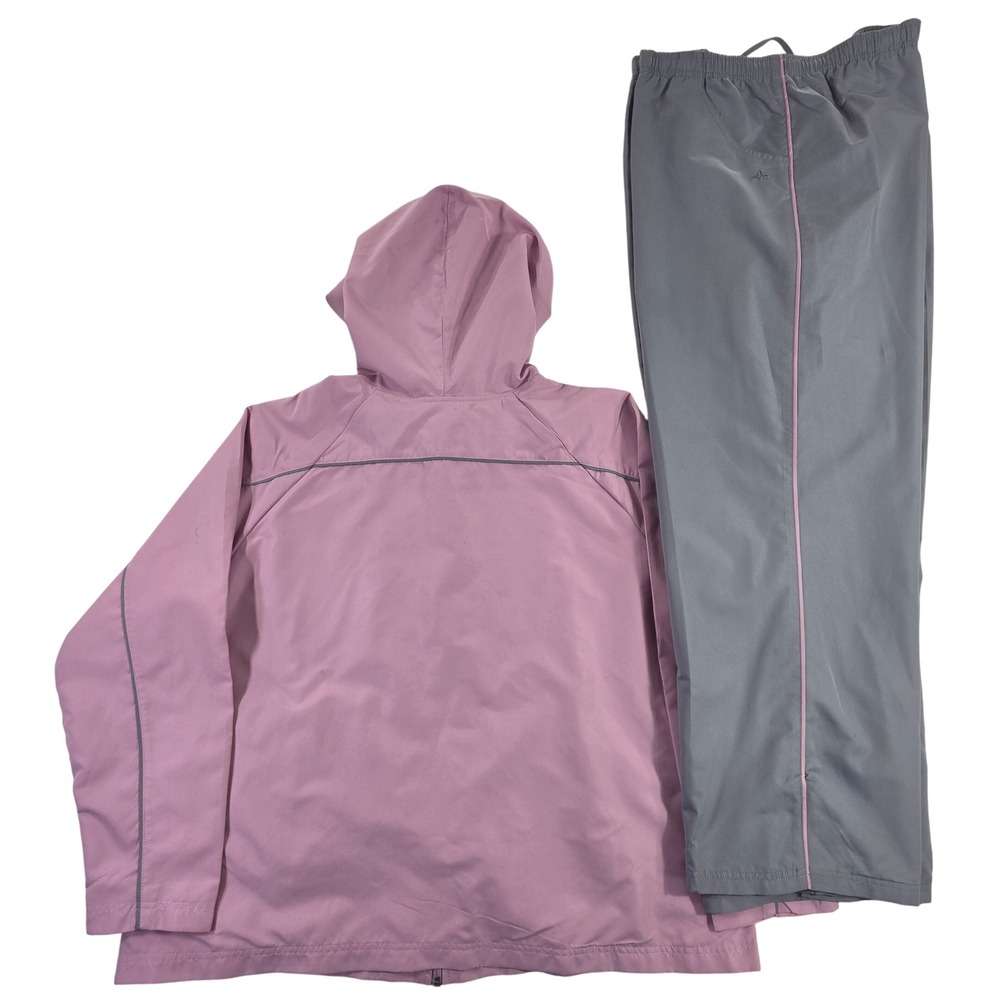 Athletech 2X NWT Pink Gray Windbreaker Tracksuit 2-Piece Y2K Matching Set